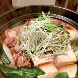 2種のお肉が美味しい♪ハリハリ水菜と鶏豚なべ♪